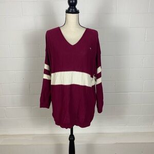 The Southern Shirt Company Maroon and Cream V-Neck Sweater